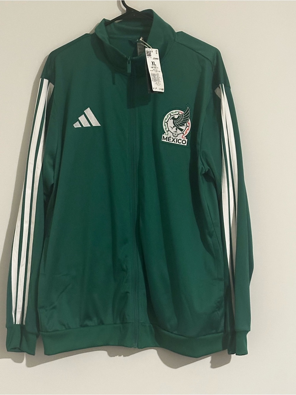 adidas Green Mexico Track Jacket with White Stripes